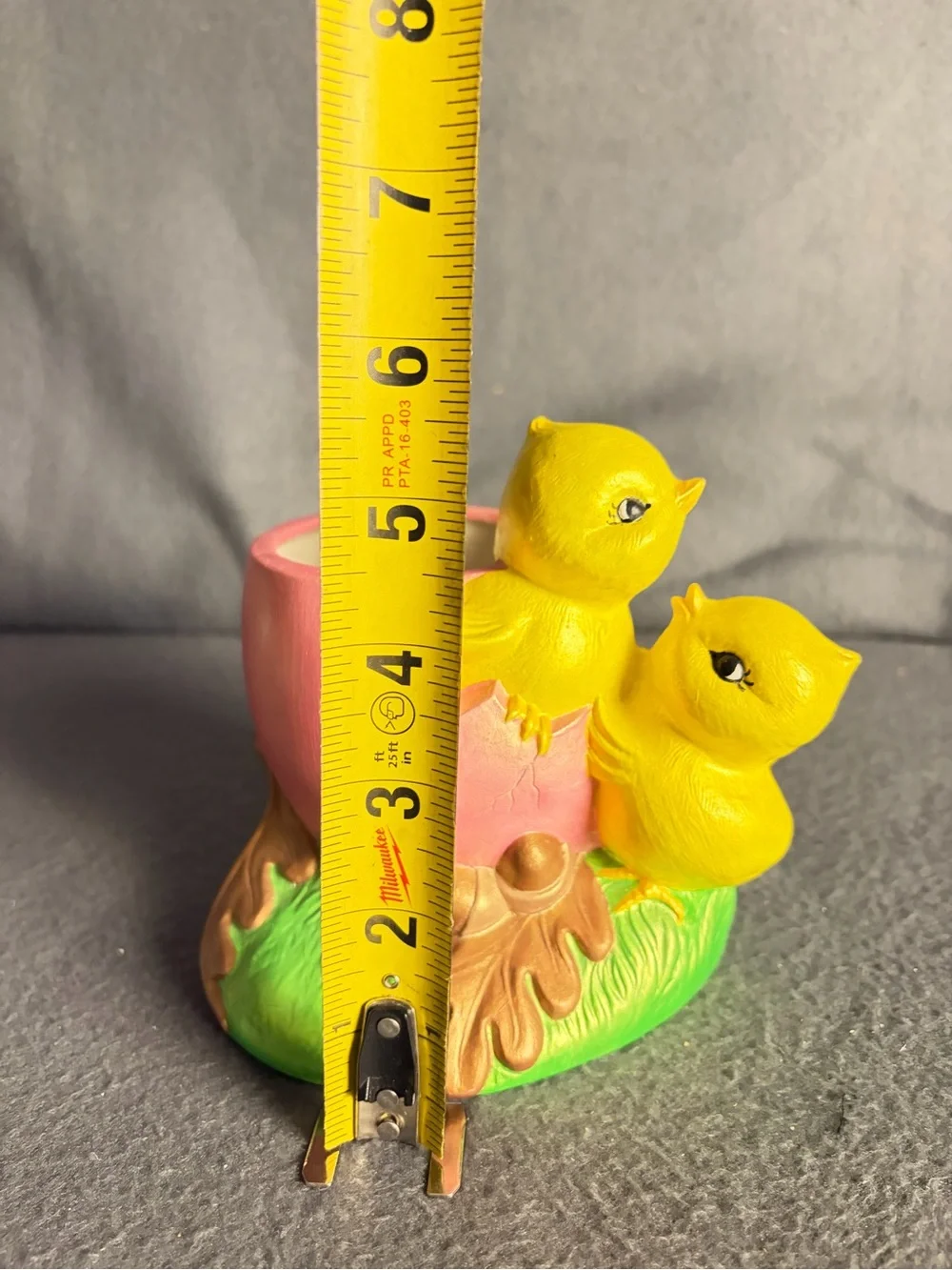 Vintage 1976 Yellow Chick Egg Planter Easter Spring Kitsch Nursery Decor 6”